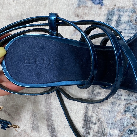 Burberry Navy Strappy Heels - Picture 2 of 5